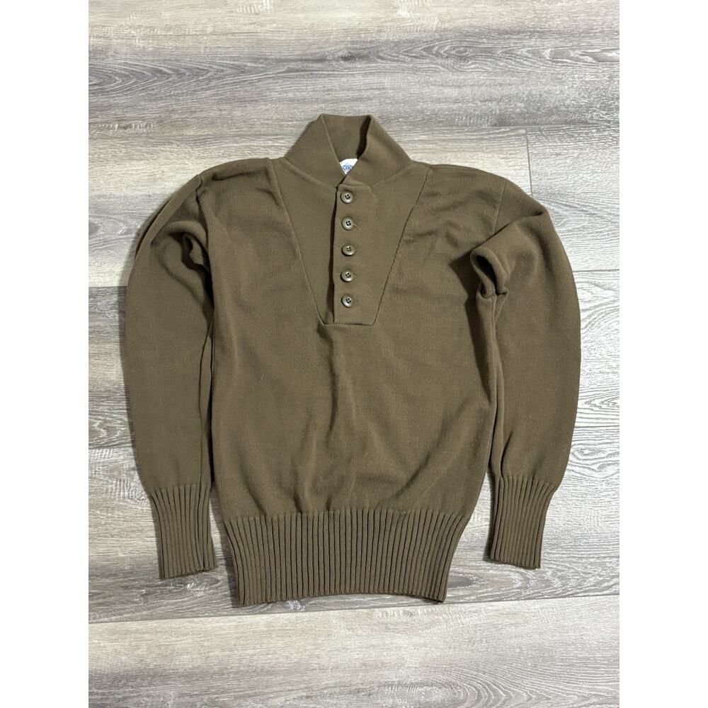 Vintage DSCP Garrison Collection Henley Sweater Military Retro - Men’s Medium